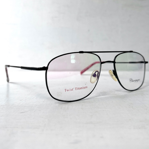 KOBE Twist Titanium Low Profile Black Vintage Metal Aviator Eyeglasses - Picture 7 of 13